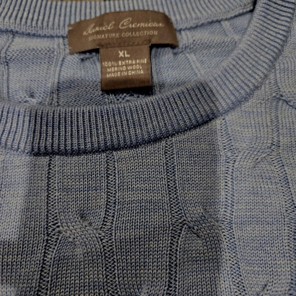 Daniel Cremieux Blue 100% Marino Wool Mens Sweater Large Classic Preppy Money - Picture 5 of 6